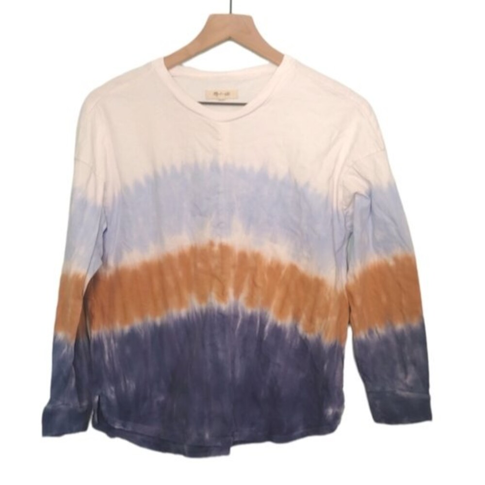 Madewell Tie Dye Newville Long Sleeve Pullover Tee Size XS